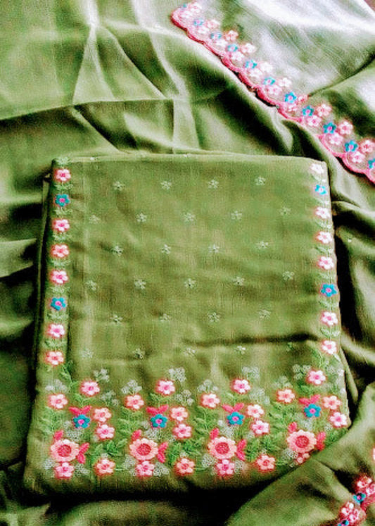 Vichithra silk unstitched churidar material