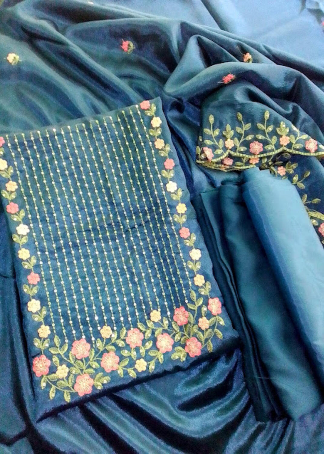 Vichithra silk Unstitched churidar material