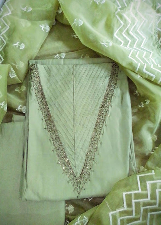 Semi silk unstitched churidar material