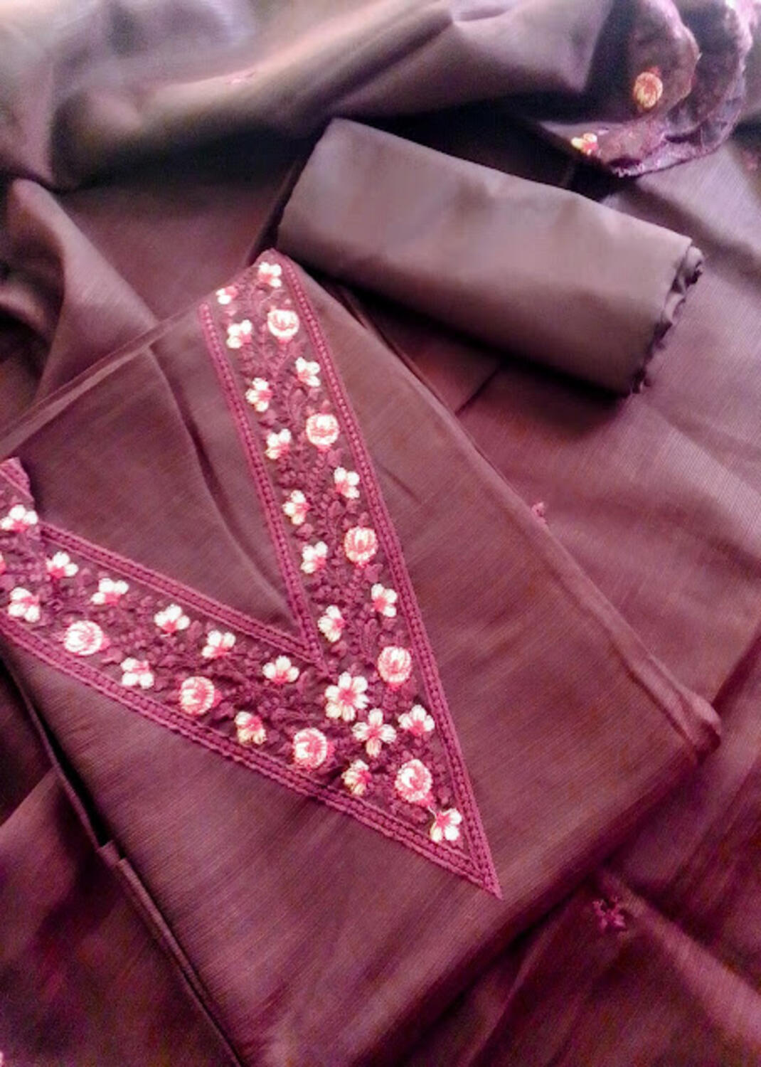 Semi Silk Unstitched churidar material