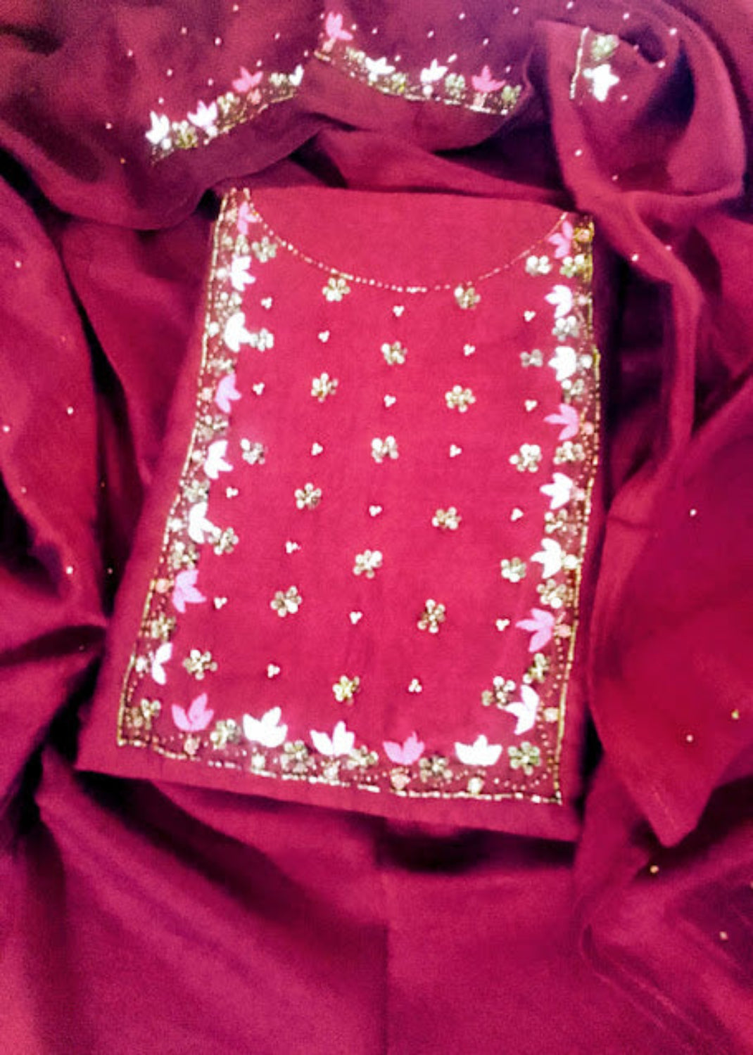 Vichithra silk unstitched churidar material