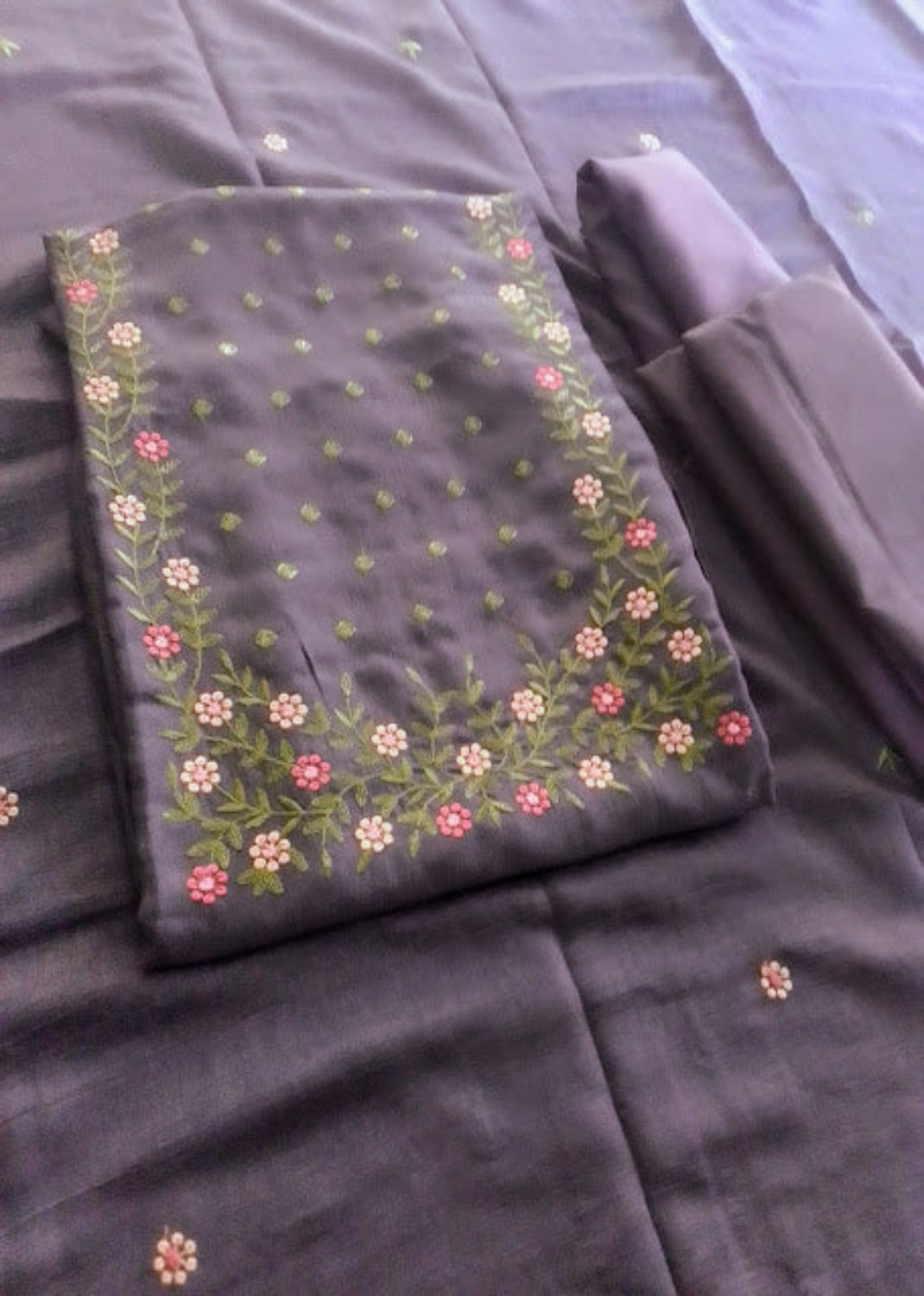 Vichithra silk unstitched churidar material