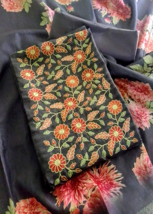 Semi silk unstitched churidar material