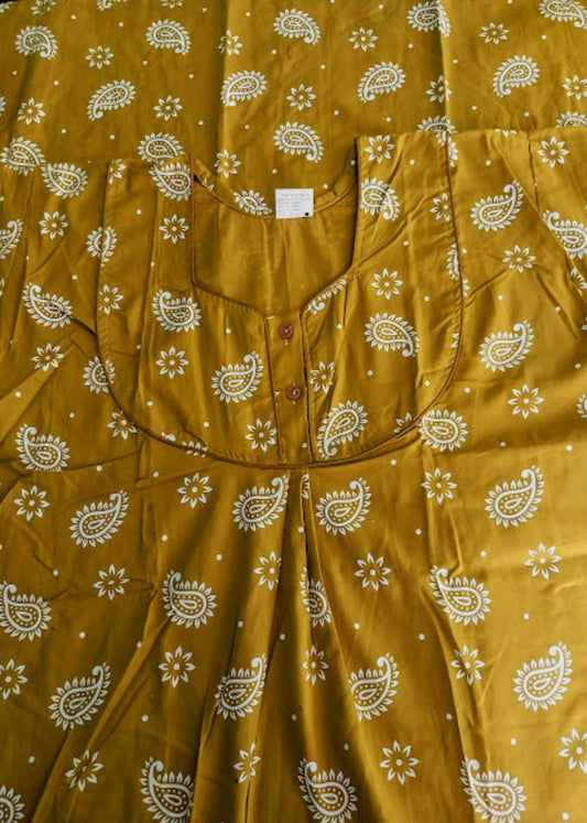 Pure cotton churidar cut printed nighty