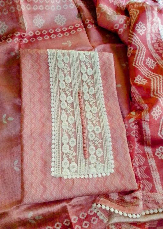 Semi silk unstitched churidar material