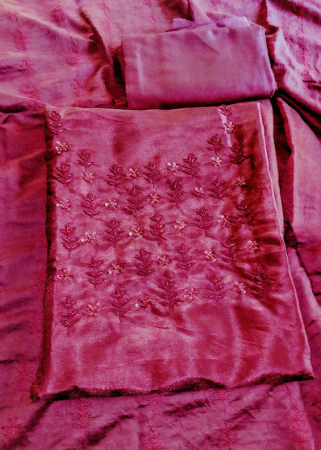 Semi silk unstitched churidar material