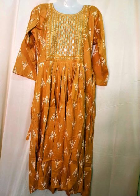 Printed Cotton Pleated Kurti
