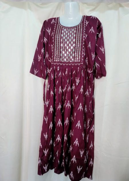 Printed Cotton Pleated Kurti