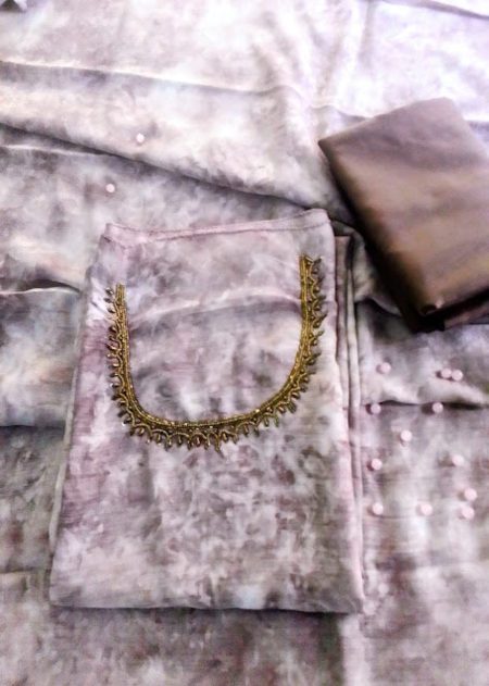 Semi Silk Unstitched Churidar Material