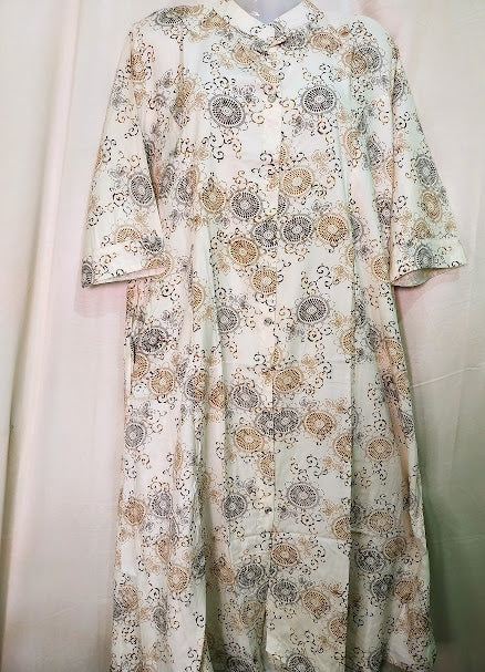 Collar Neck Princess Cut Printed Kurti