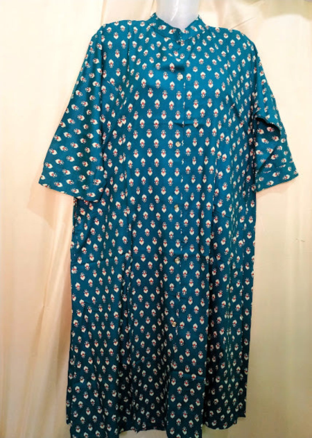 Collar Neck Princess Cut Printed Kurti